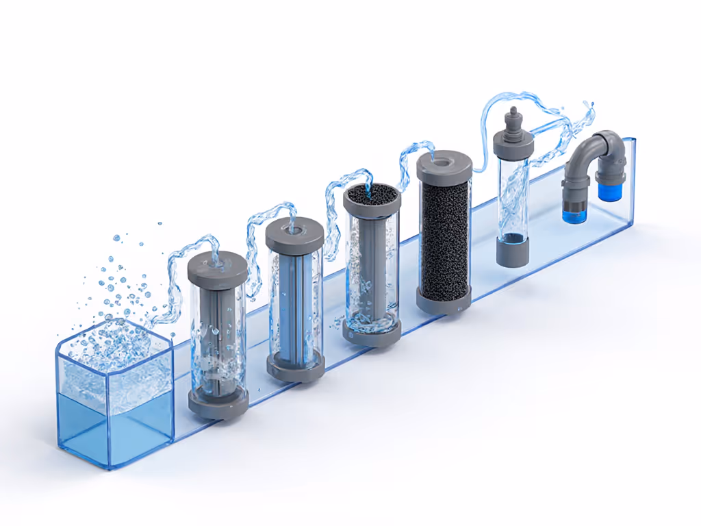 well_water_filtration_stage_sequence_flowchart